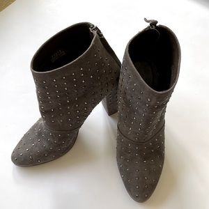 Jcrew sz 7 ankle gray suede rhinestone boot